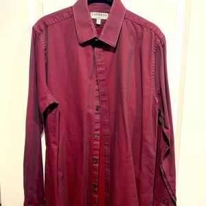 Express dress button down shirt maroon, sz M